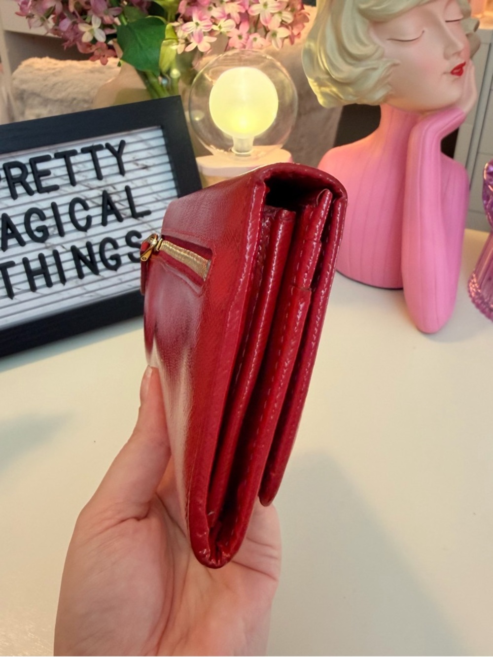 PRADA Saffiano Leather Vernice Fiocco Bow Wallet - Picture 5 of 11